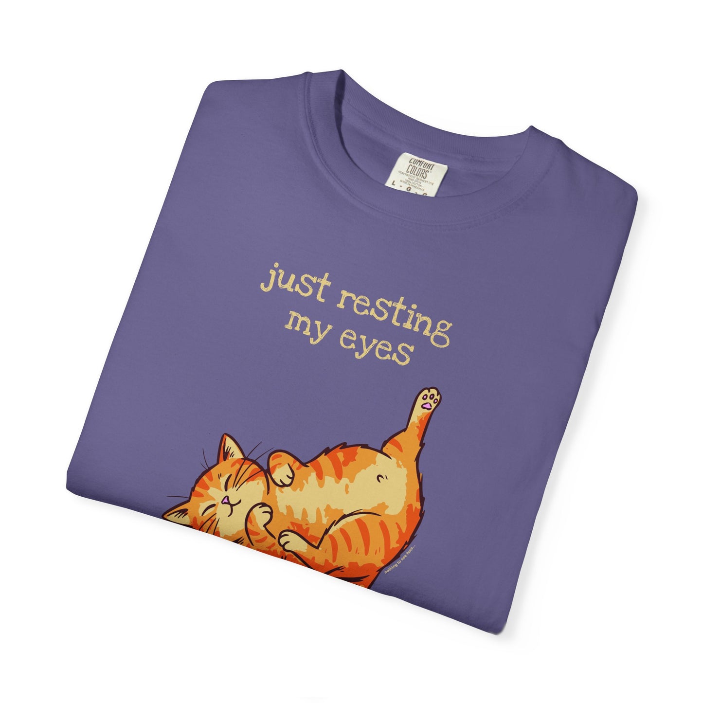 "Just Resting My Eyes" T-Shirt — Awkward Cat Nap Graphic Tee