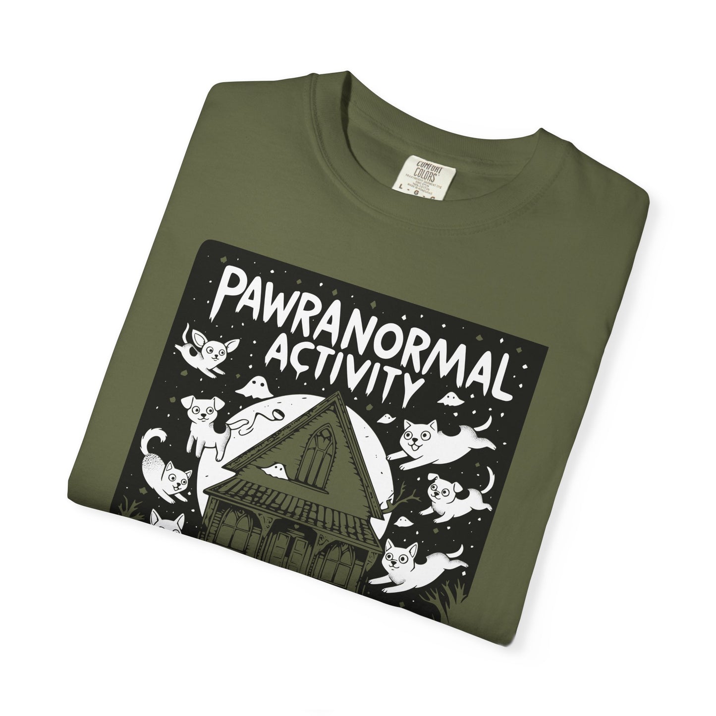 "Pawranormal Activity" Dog T-Shirt - Haunted House Fun Graphic Tee
