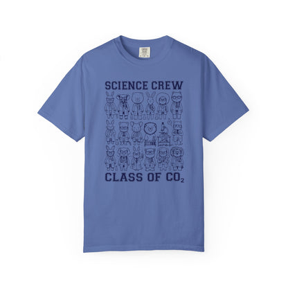 "Science Crew: Class of CO₂" T-Shirt - Cartoon Chemistry Cute Animal Tee