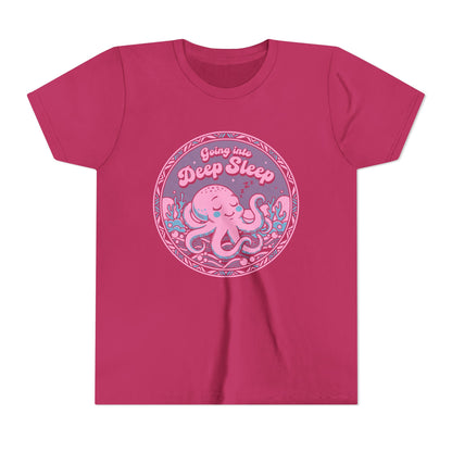"Going Into Deep Sleep" Youth Tee — Cute Octopus Underwater Graphic Shirt