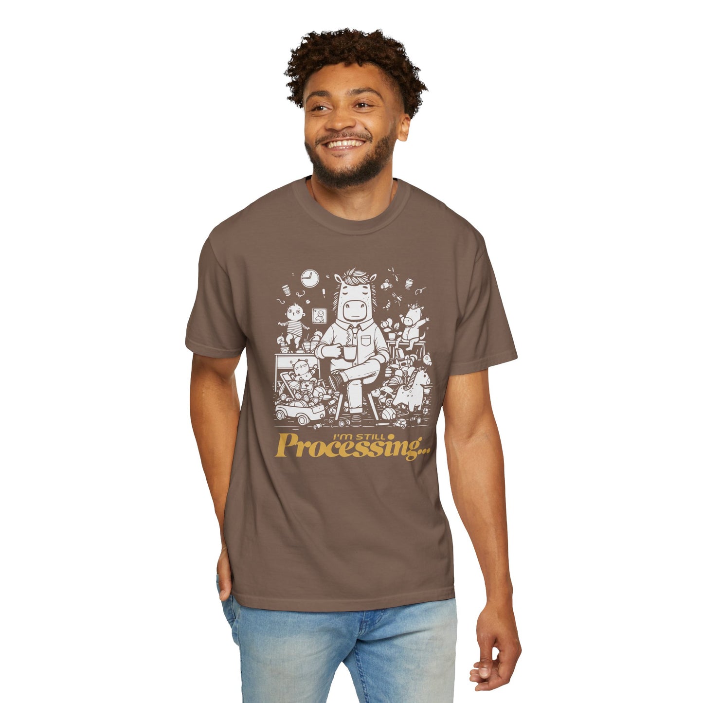 "I'm Still Processing..." T-Shirt - Funny Cartoon Techie Tee