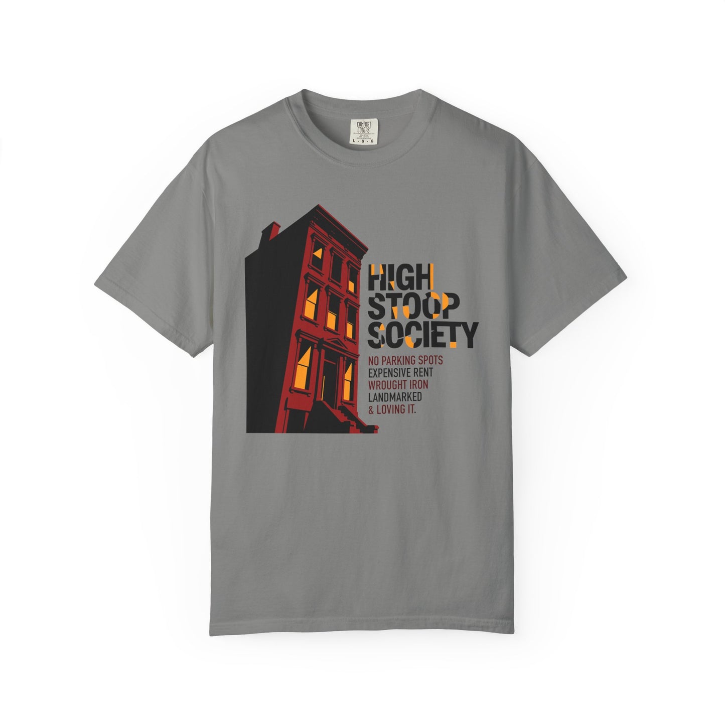 "High Stoop Society" T-Shirt — Vintage Brooklyn New York Brownstone Graphic Tee