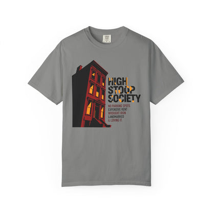 "High Stoop Society" T-Shirt — Vintage Brooklyn New York Brownstone Graphic Tee