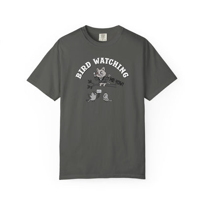'Bird Watching' T-Shirt — Vintage Cartoon Cat Calling Graphic Tee