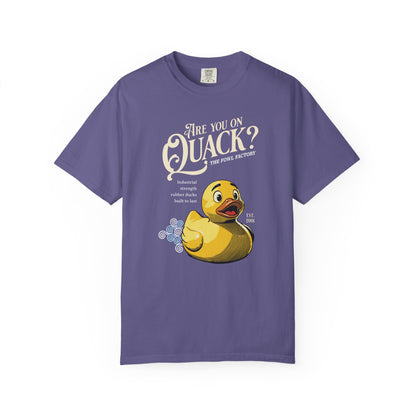 "Are You On Quack?" Graphic T-Shirt — Vintage Illustration Rubber Duck Tee