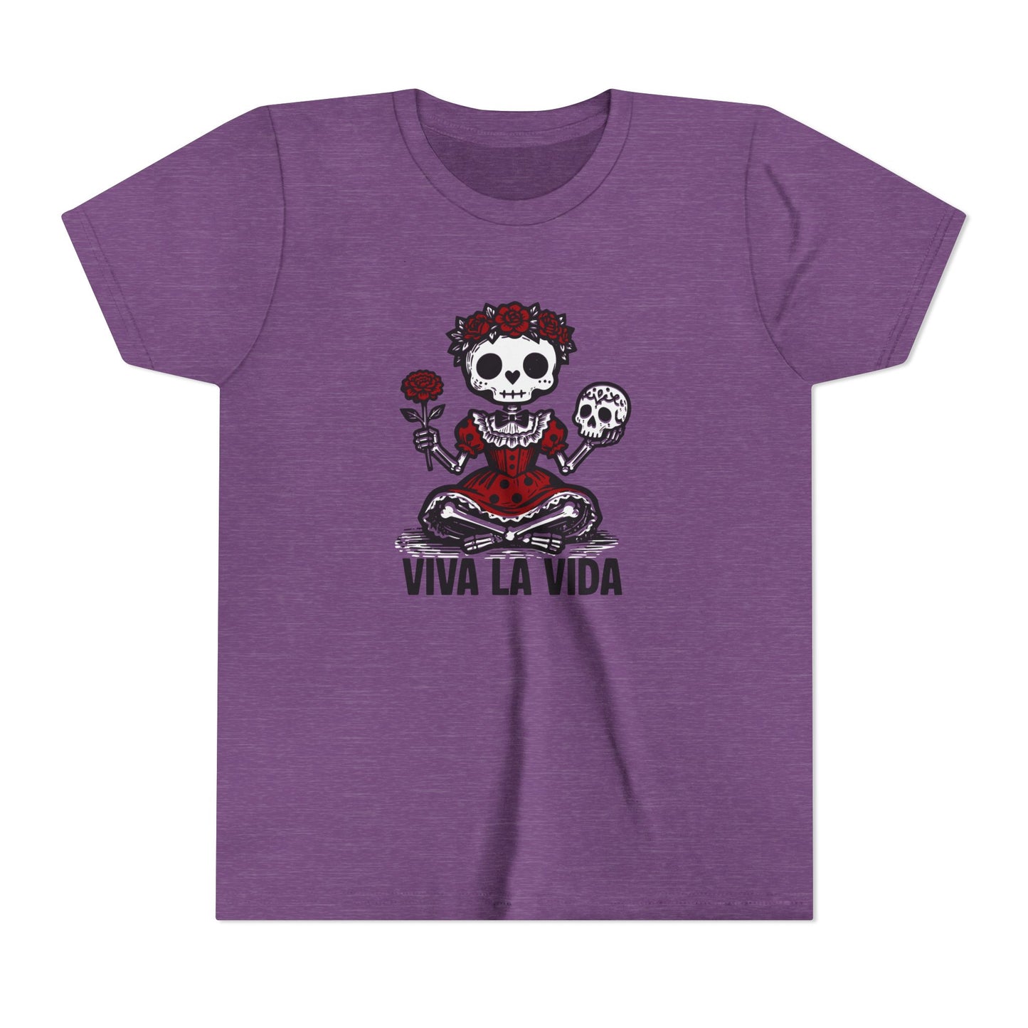 'Viva La Vida' Youth Tee - Day of the Dead Skull Girl Graphic