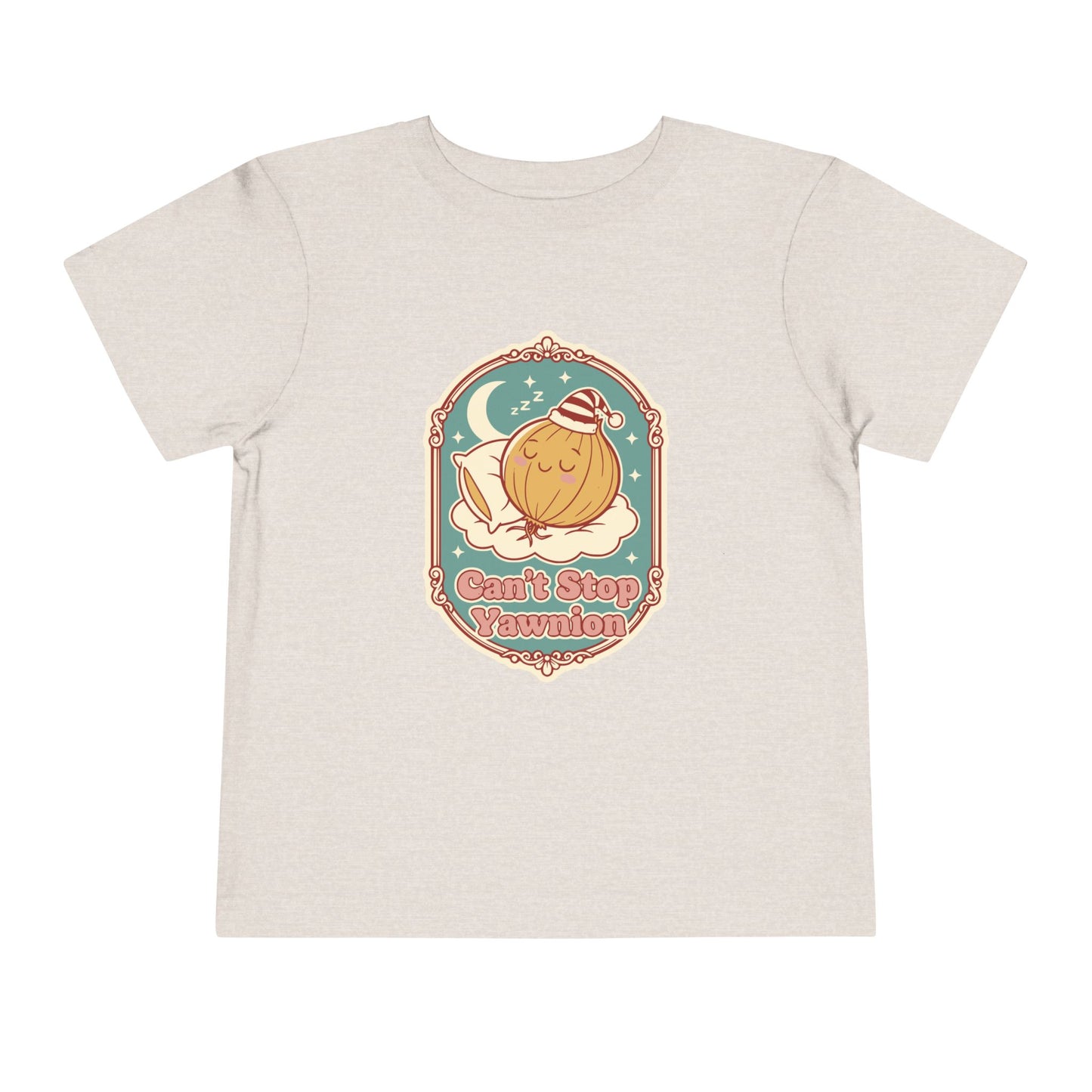 "Can't Stop Yawnion" Toddler Tee — Cute Sleeping Onion Graphic