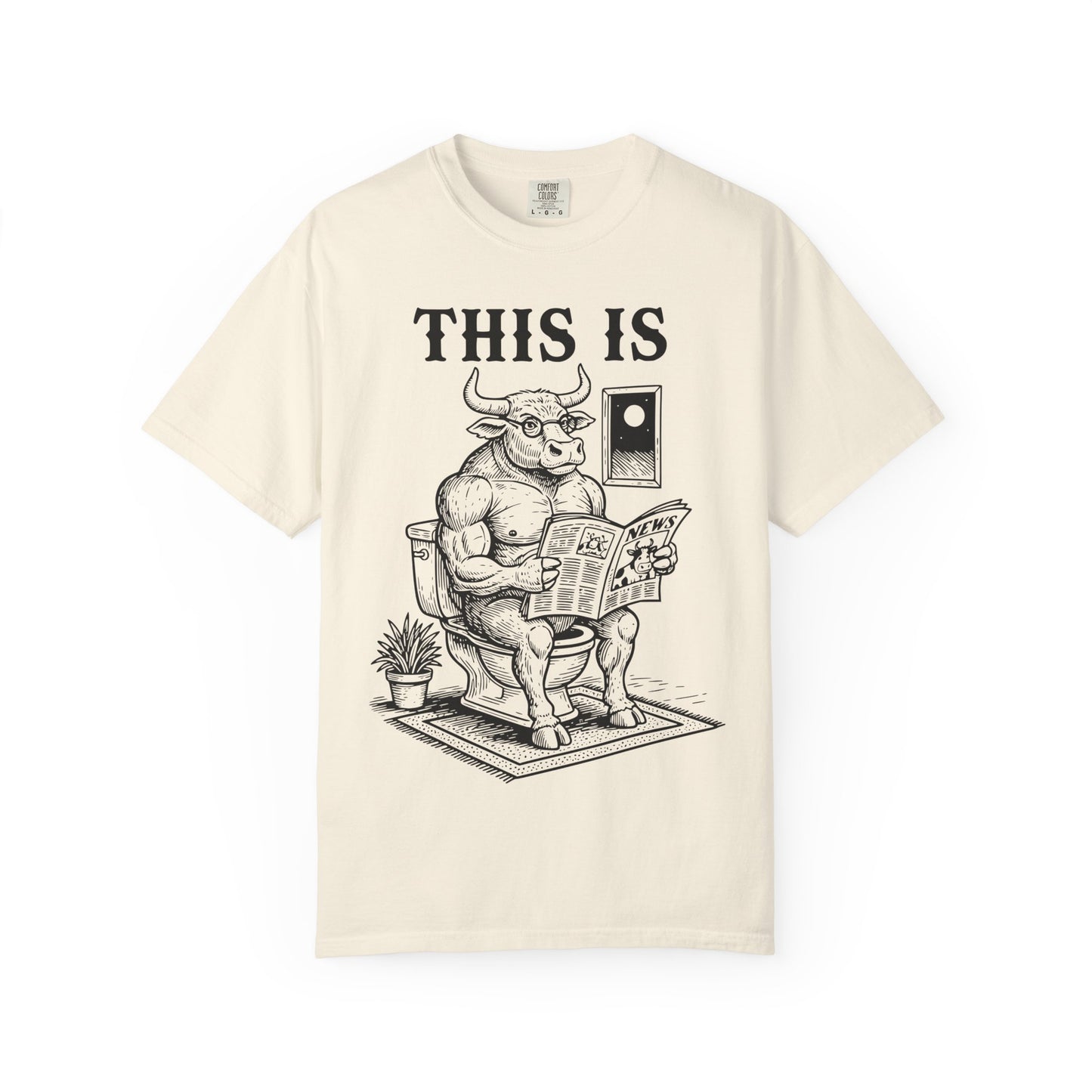 "This Is" T-Shirt — Bull Reading Newspaper on Toilet Graphic Tee