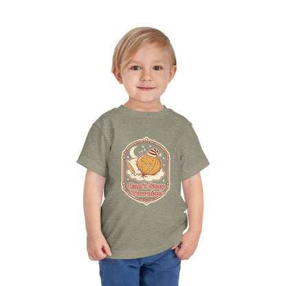 "Can't Stop Yawnion" Toddler Tee — Cute Sleeping Onion Graphic