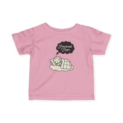 "Powered by Naps" Infant Tee — Cute Sleeping Recharging Baby Robot Android Graphic