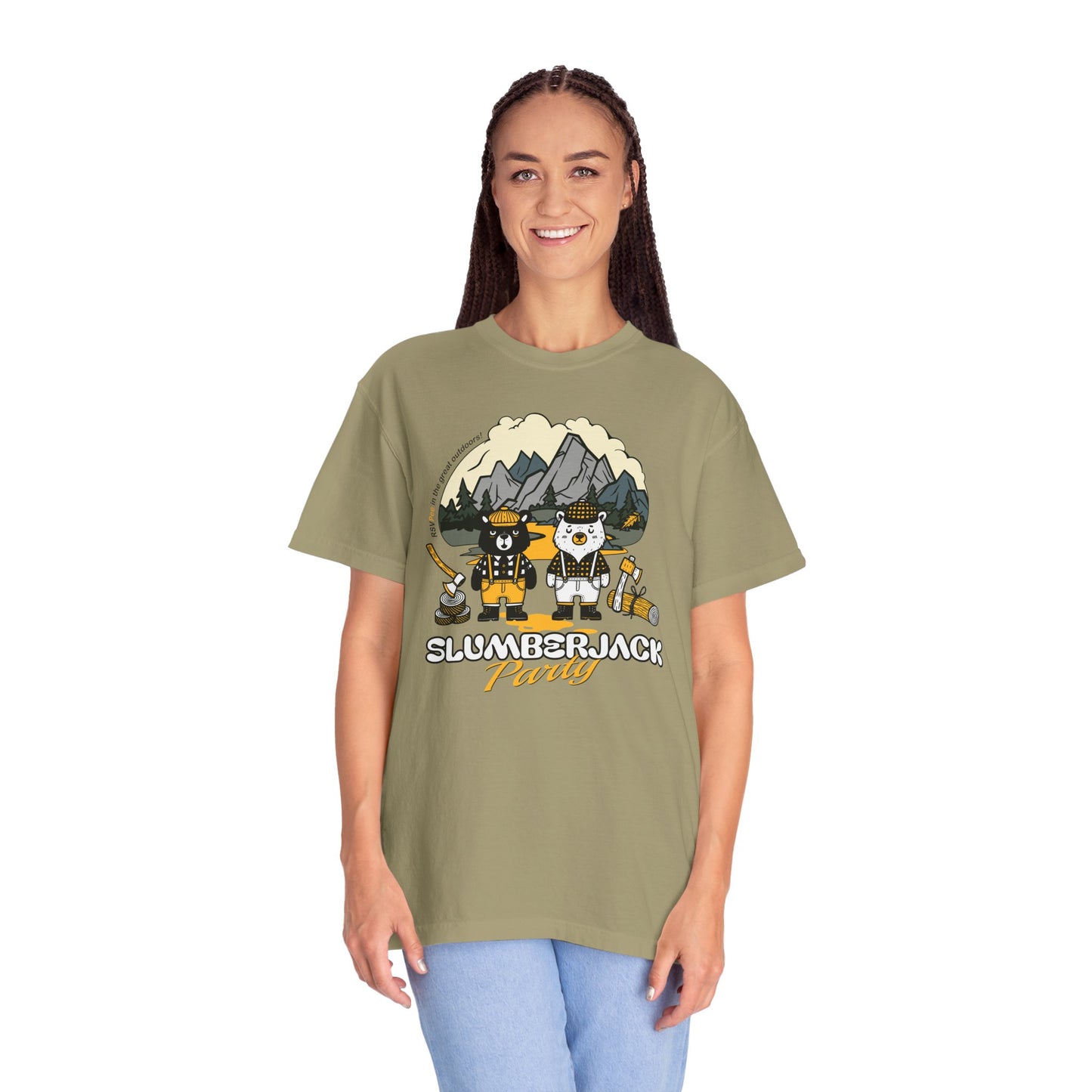 Slumberjack Party T-Shirt — Outdoor Pee Lumberjack Mountain Bears Graphic Tee