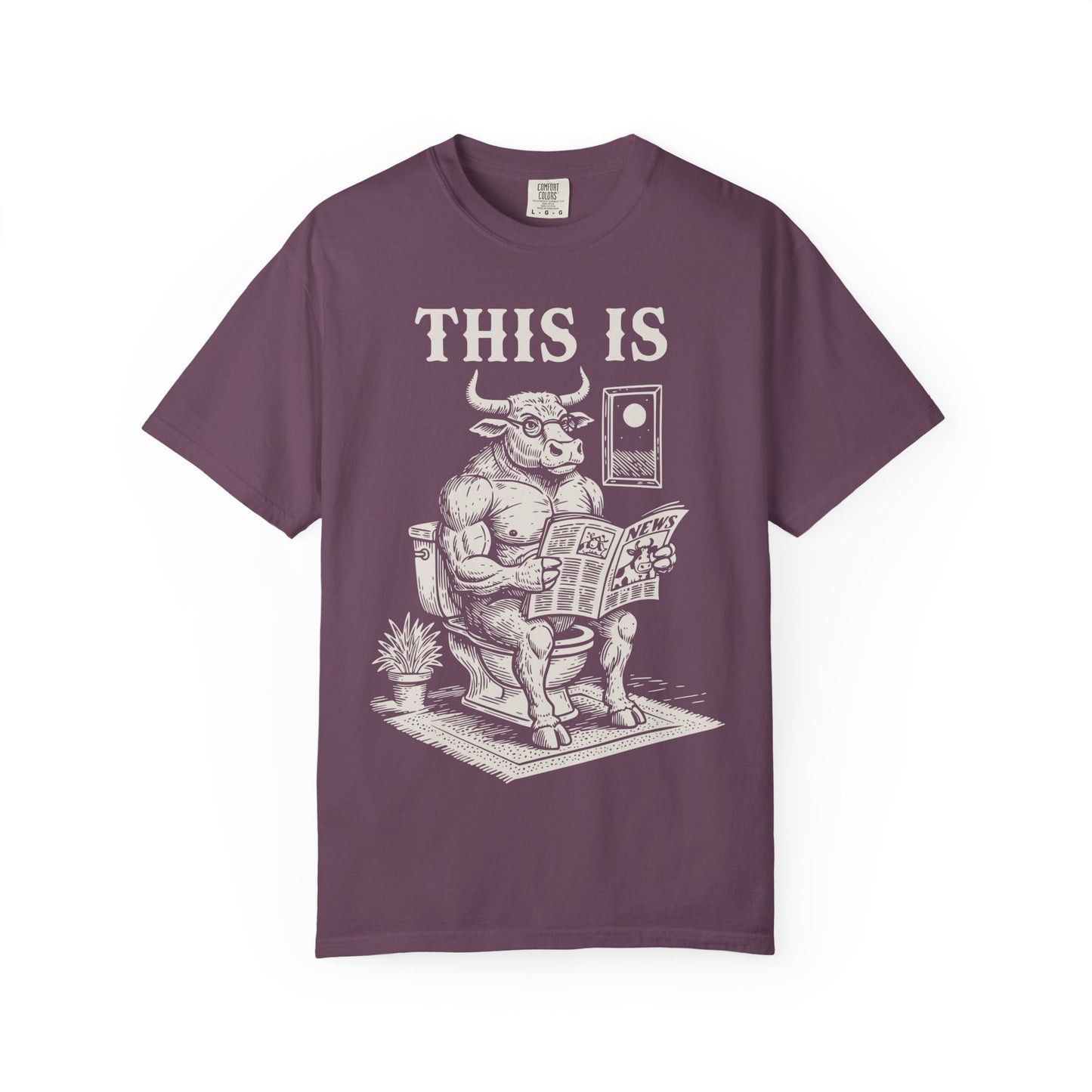 "This Is" T-Shirt — Bull Reading Newspaper on Toilet Graphic Tee