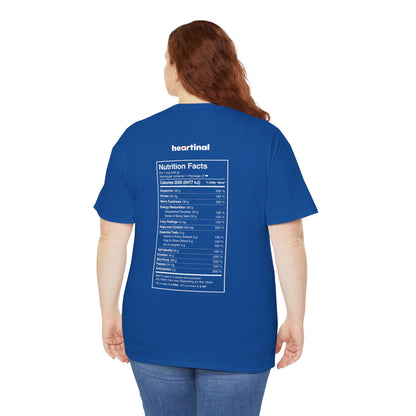 heartinal® "Heart on Your Sleeve" T-Shirt — Wordmark Logo Front with "Nutrition Facts" Back Tee