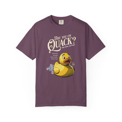 "Are You On Quack?" Graphic T-Shirt — Vintage Illustration Rubber Duck Tee
