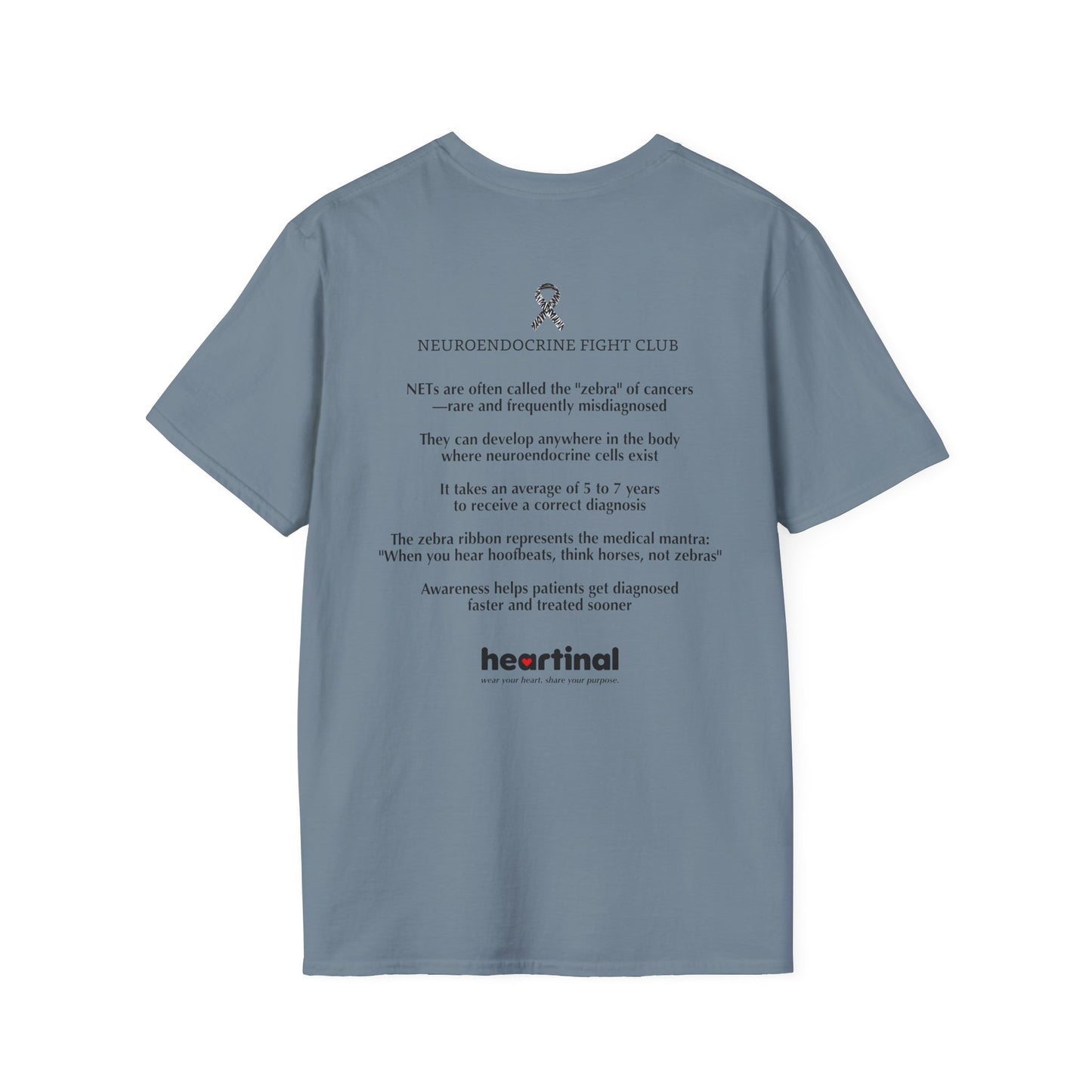 Zebra Strong T-Shirt — Neuroendocrine Cancer Fight Club Awareness Support Tee