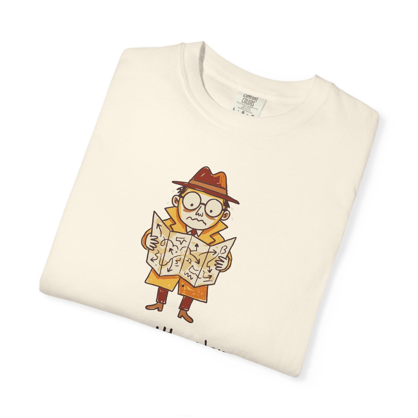Man With a Plan T-Shirt — Cute Confused Detective Map Graphic Tee
