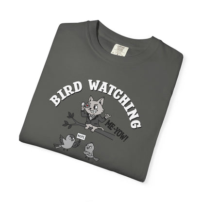 'Bird Watching' T-Shirt — Vintage Cartoon Cat Calling Graphic Tee