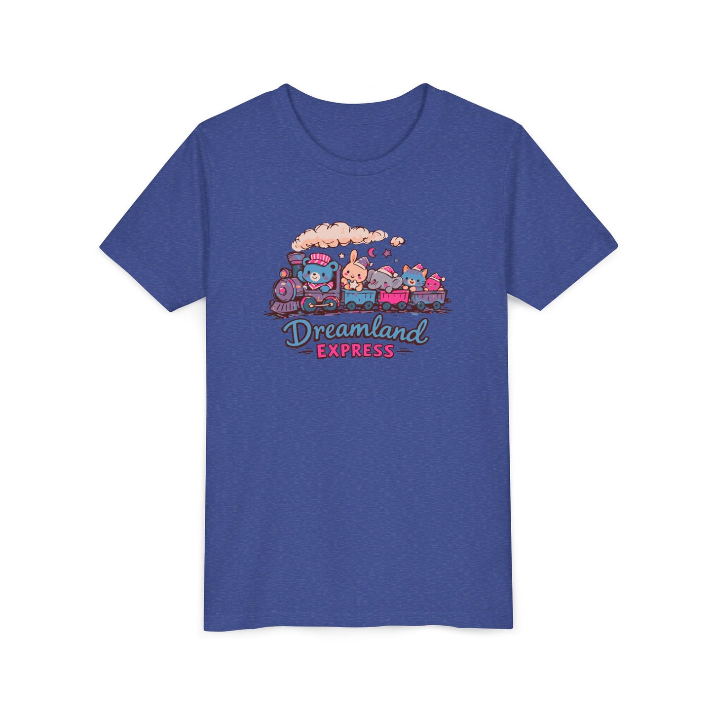 "Dreamland Express" Youth Tee — Cute Train & Animal Crew Kids Shirt