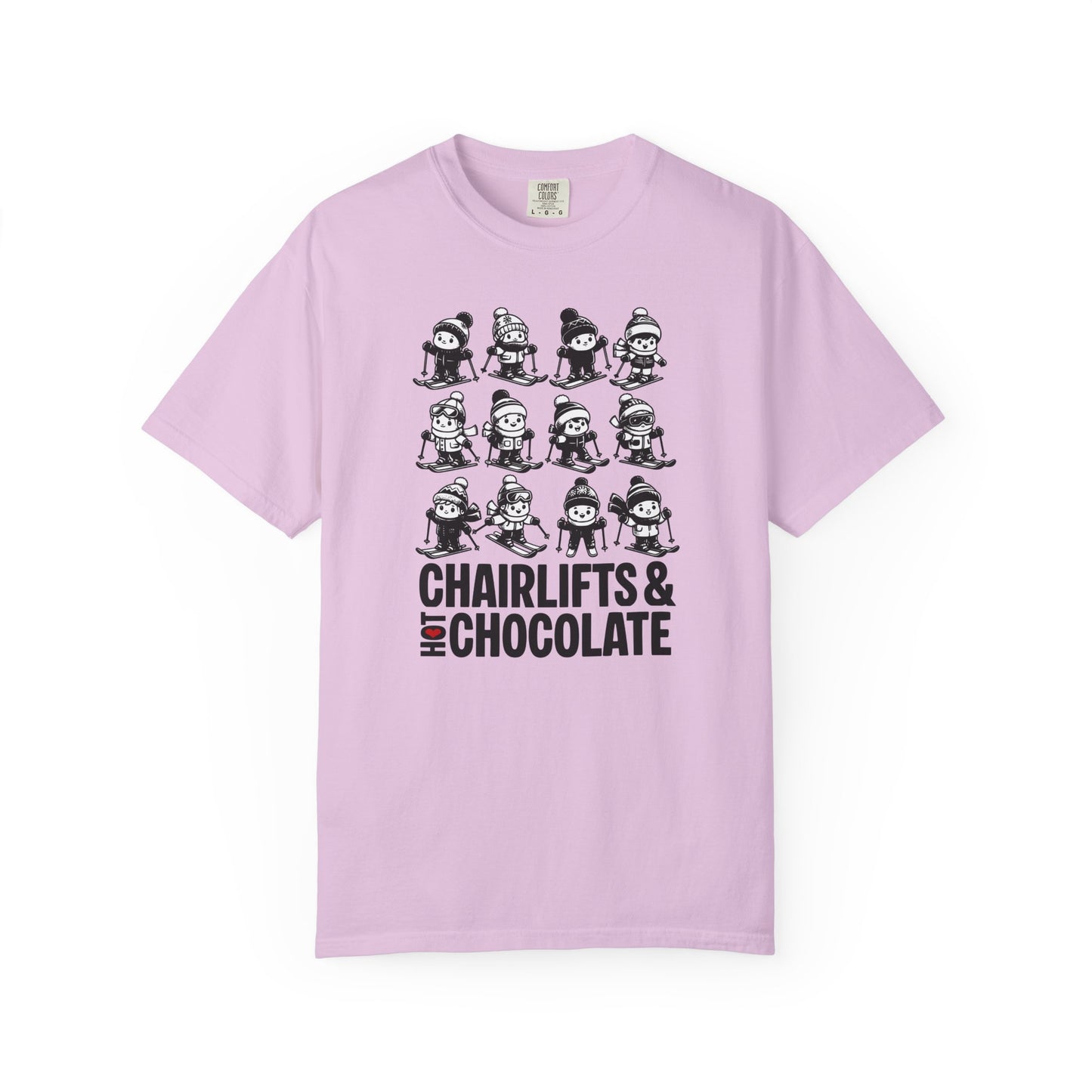 Chairlifts & Hot Chocolate T-Shirt — Cute Ski Lovers Winter Tee