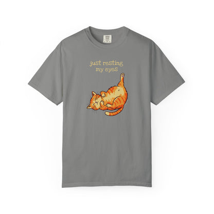"Just Resting My Eyes" T-Shirt — Awkward Cat Nap Graphic Tee