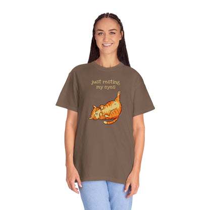 "Just Resting My Eyes" T-Shirt — Awkward Cat Nap Graphic Tee