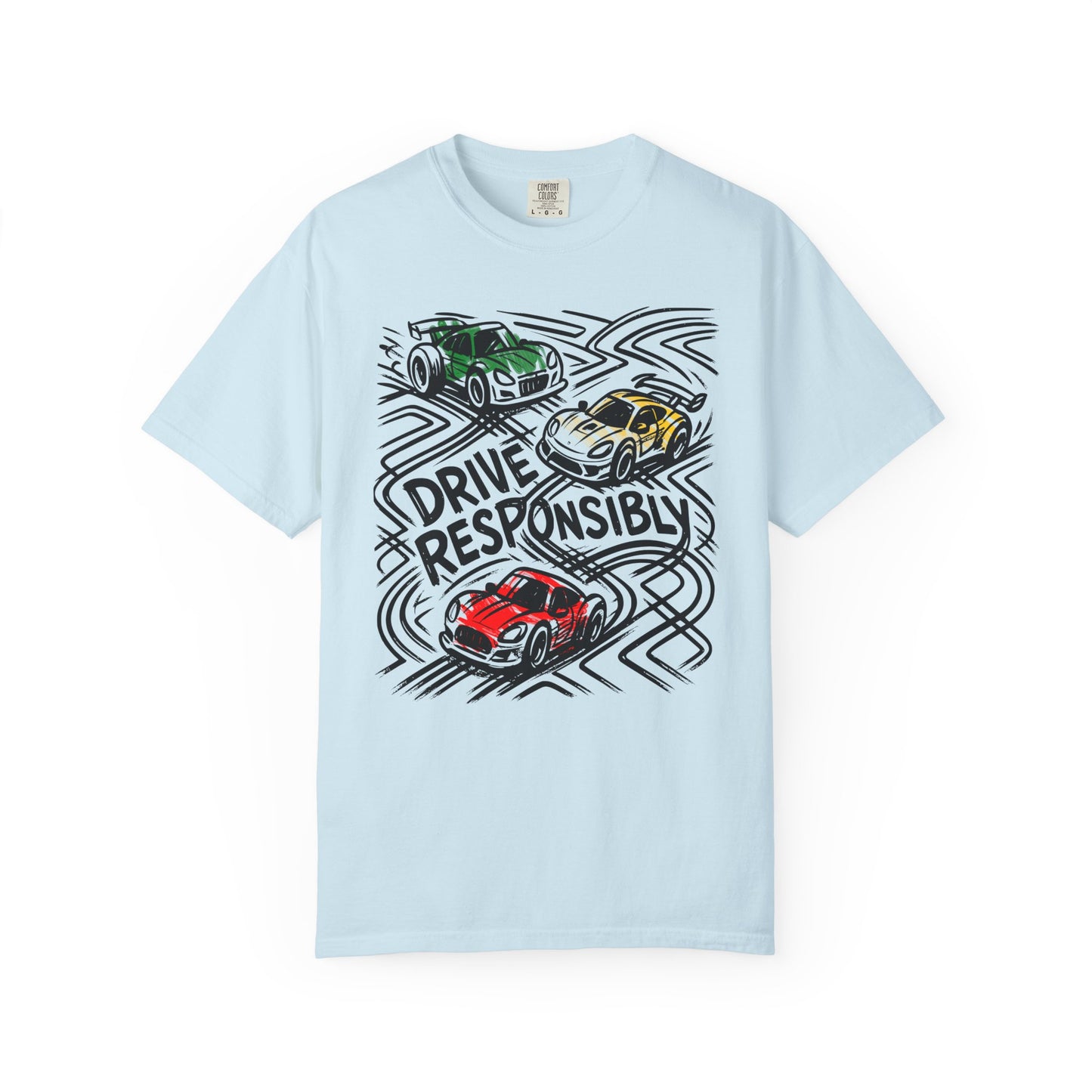 Drive Responsibly Vintage Car T-Shirt — Retro Racer Awareness Graphic Tee