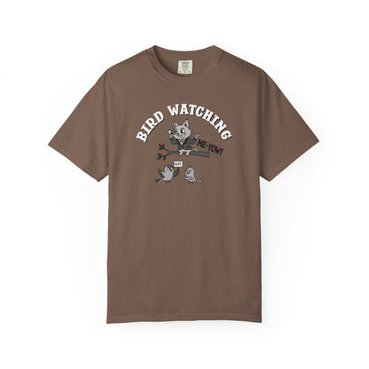 'Bird Watching' T-Shirt — Vintage Cartoon Cat Calling Graphic Tee