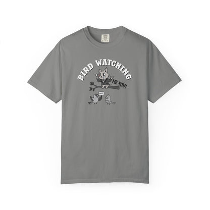 'Bird Watching' T-Shirt — Vintage Cartoon Cat Calling Graphic Tee