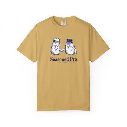 "Seasoned Pro in the Kitchen" T-Shirt — Funny Salt & Pepper Shakers Chef Graphic Tee