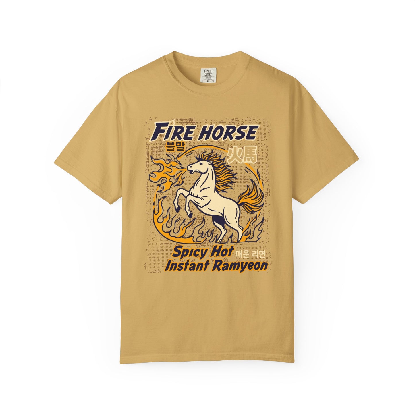 'Fire Horse' Spicy Hot Instant Ramyeon T-Shirt — Retro Lunar New Year Graphic Tee