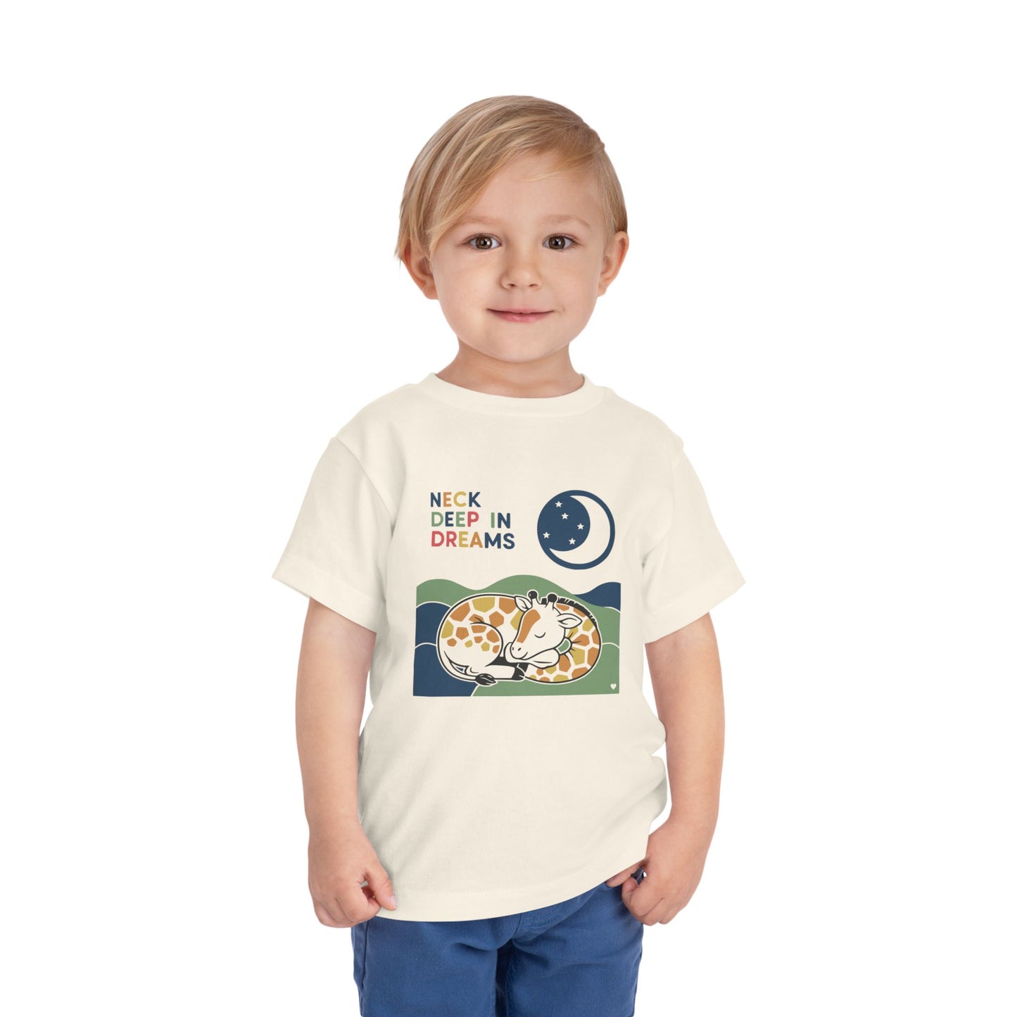 "Neck Deep in Dreams" Toddler Tee — Sleeping Giraffe Graphic T-Shirt