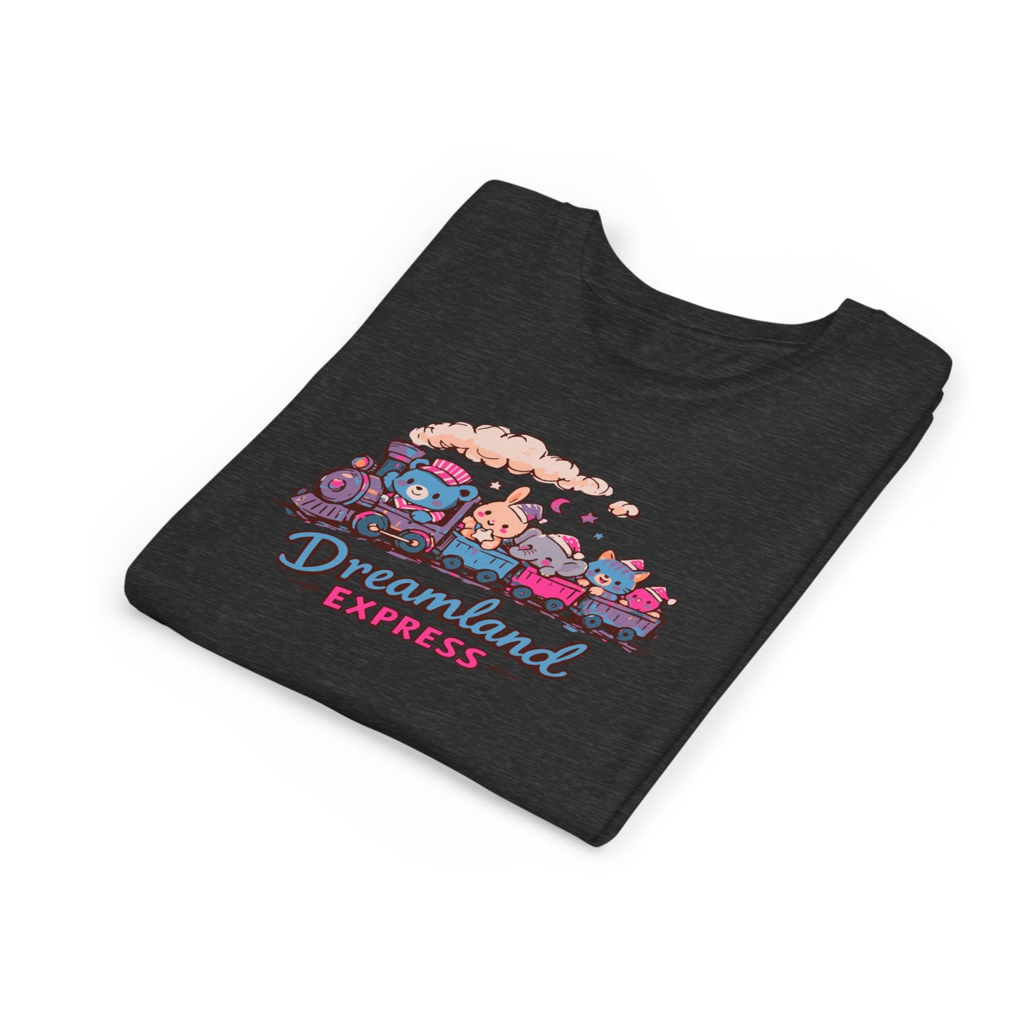 "Dreamland Express" Youth Tee — Cute Train & Animal Crew Kids Shirt