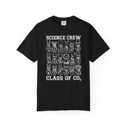 "Science Crew: Class of CO₂" T-Shirt - Cartoon Chemistry Cute Animal Tee