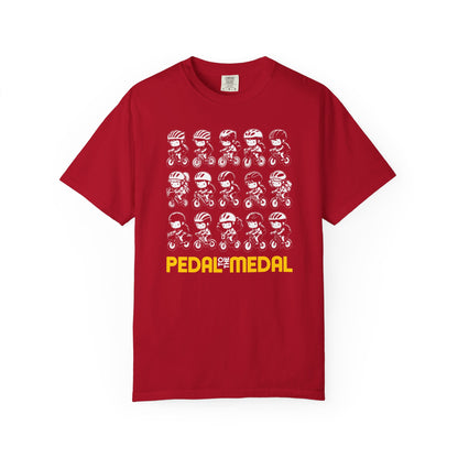 Pedal for the Medal Graphic Tee — Cute Cycling Crew Illustration T-Shirt