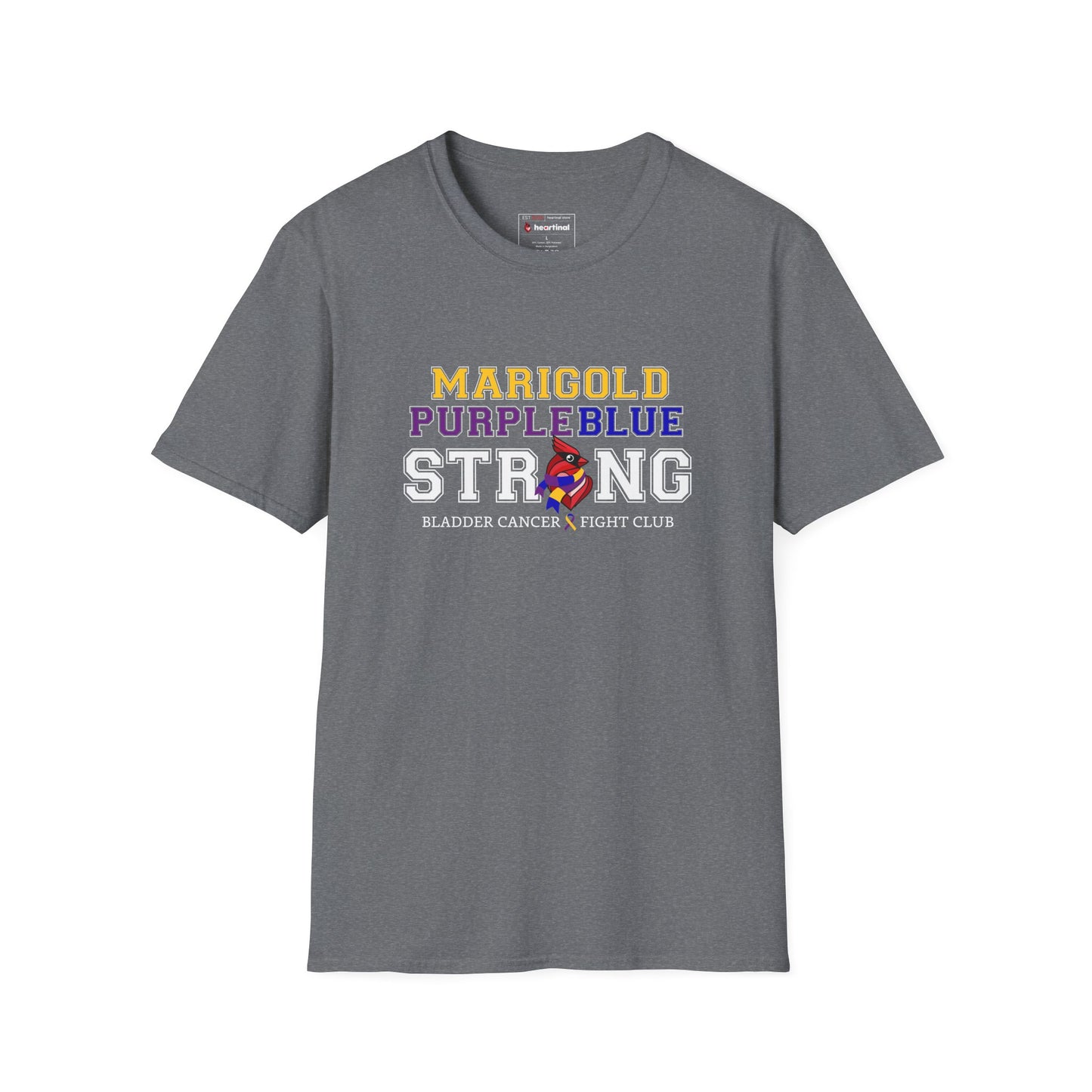 Marigold Purple Blue Strong T-Shirt — Bladder Cancer Awareness Fundraiser Tee