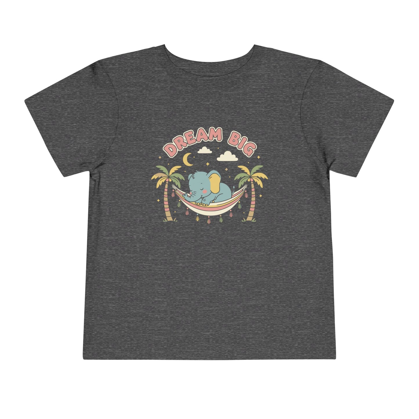 "Dream Big" Toddler Tee — Elephant Hammock Sleeping Graphic