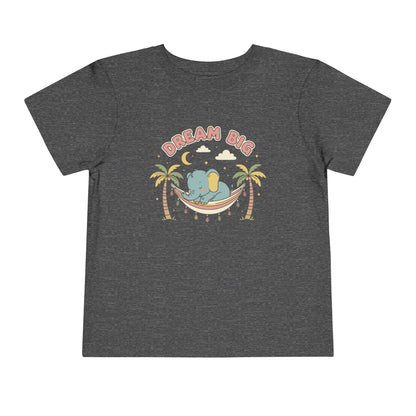 "Dream Big" Toddler Tee — Elephant Hammock Sleeping Graphic