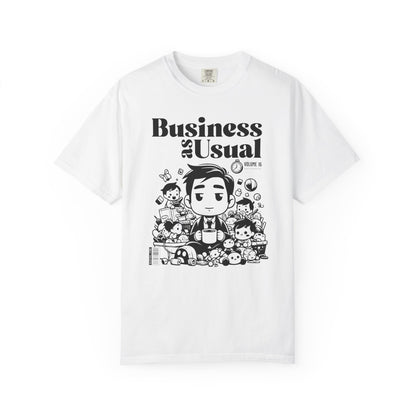 "Business as Usual" T-Shirt — Cute Chibi Office Worker Graphic Tee