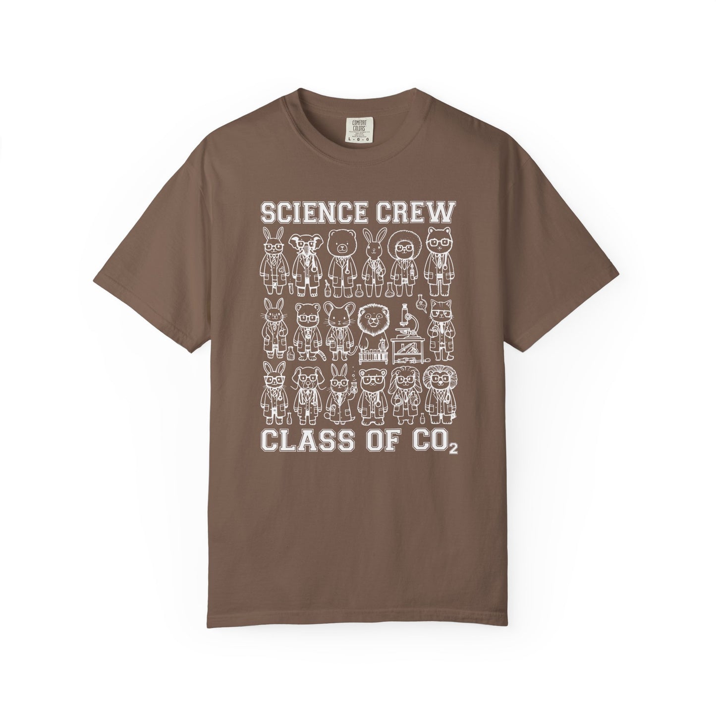 "Science Crew: Class of CO₂" T-Shirt - Cartoon Chemistry Cute Animal Tee