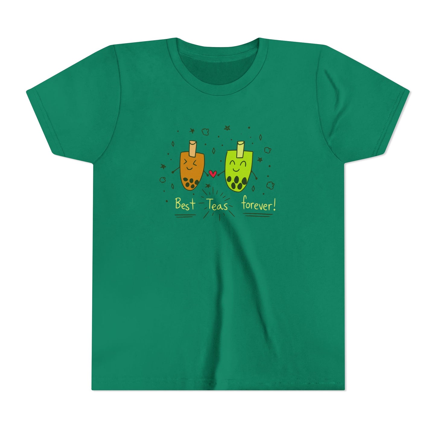 "Best Teas Forever" Youth Tee – Cute Bubble Tea Friends BFF Graphic T-Shirt