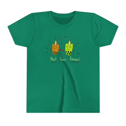 "Best Teas Forever" Youth Tee – Cute Bubble Tea Friends BFF Graphic T-Shirt