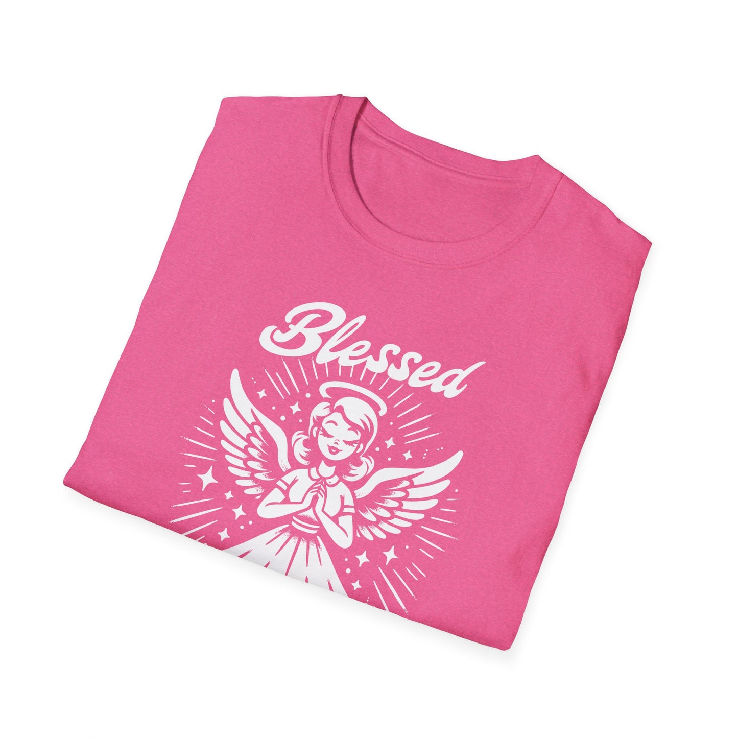 Blessed & Highly Stressed T-Shirt — Retro Angelic Graphic Tee