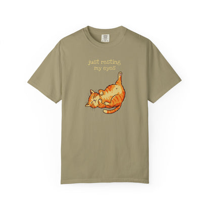 "Just Resting My Eyes" T-Shirt — Awkward Cat Nap Graphic Tee