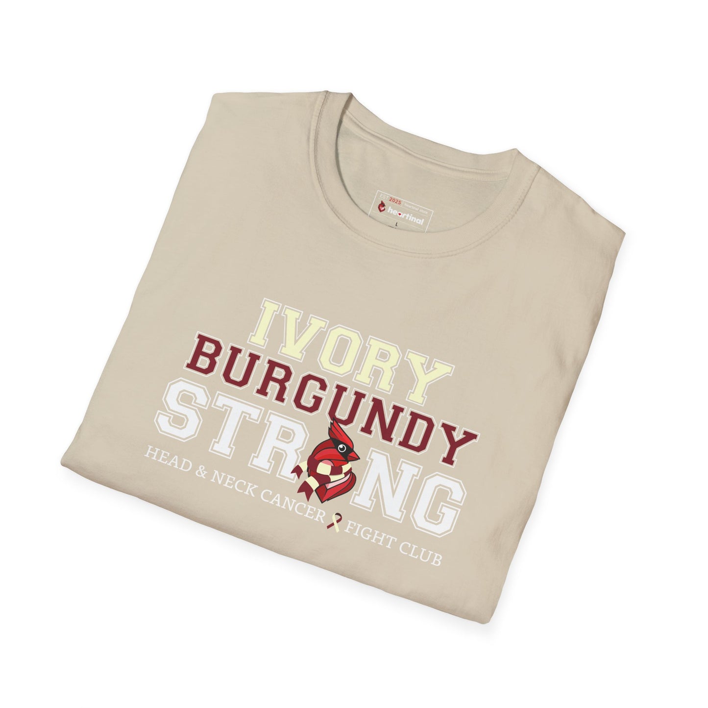 Ivory Burgundy Strong T-Shirt — Head & Neck Cancer Fight Club Awareness Tee