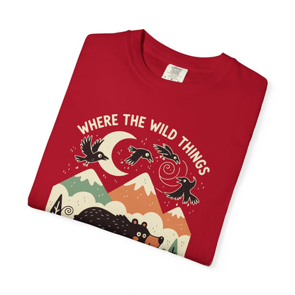 "Where the Wild Things Poop Freely" T-Shirt - Nature Wildlife Outdoors Bird Bear Graphic Tee