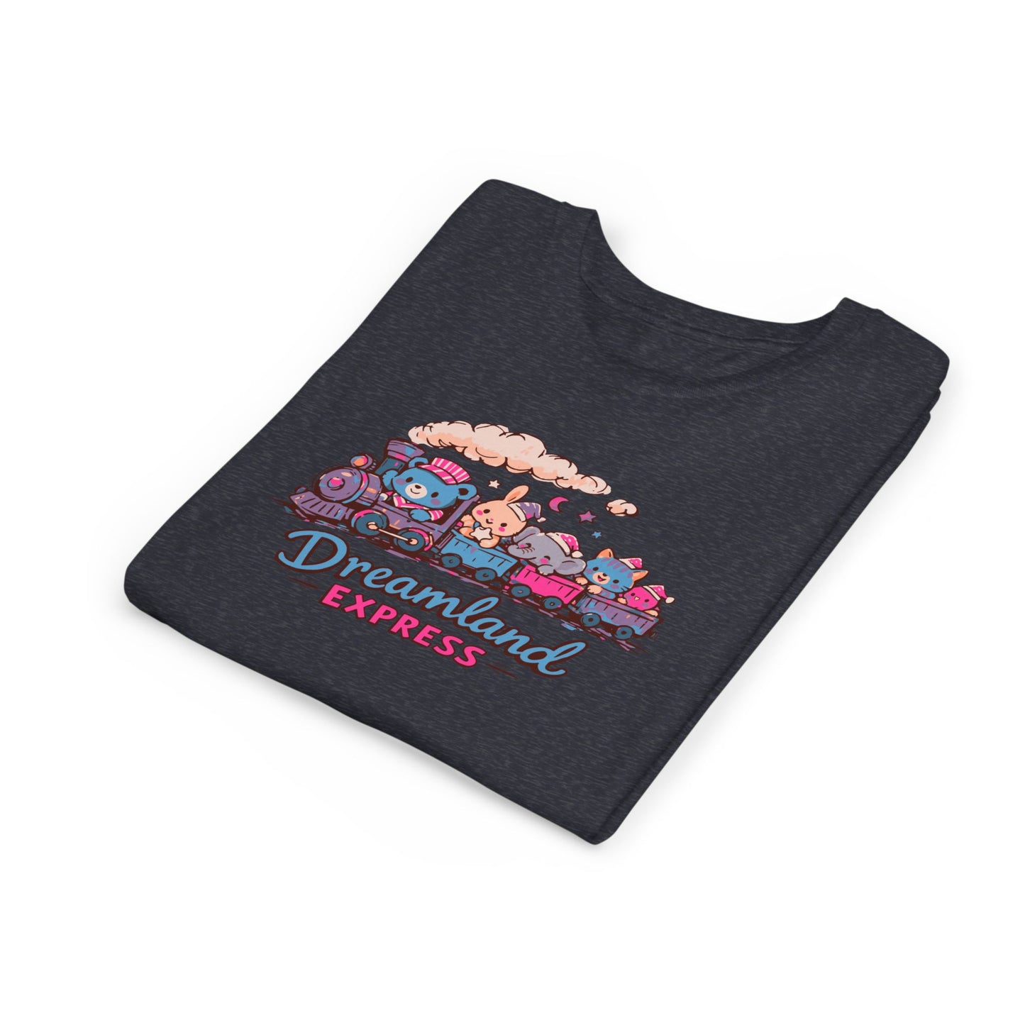 "Dreamland Express" Youth Tee — Cute Train & Animal Crew Kids Shirt