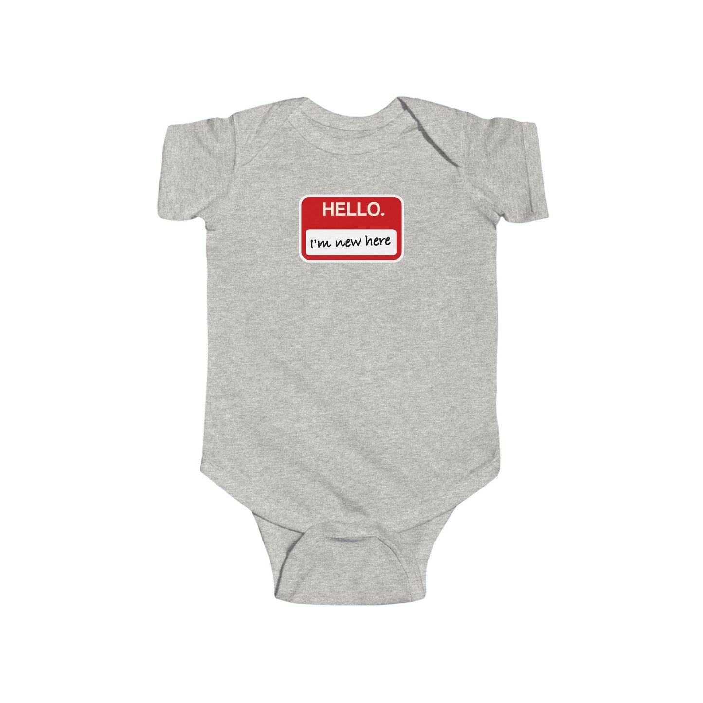 "Hello ❤︎ I'm New Here" Baby Bodysuit - Newborn Welcome Onesie