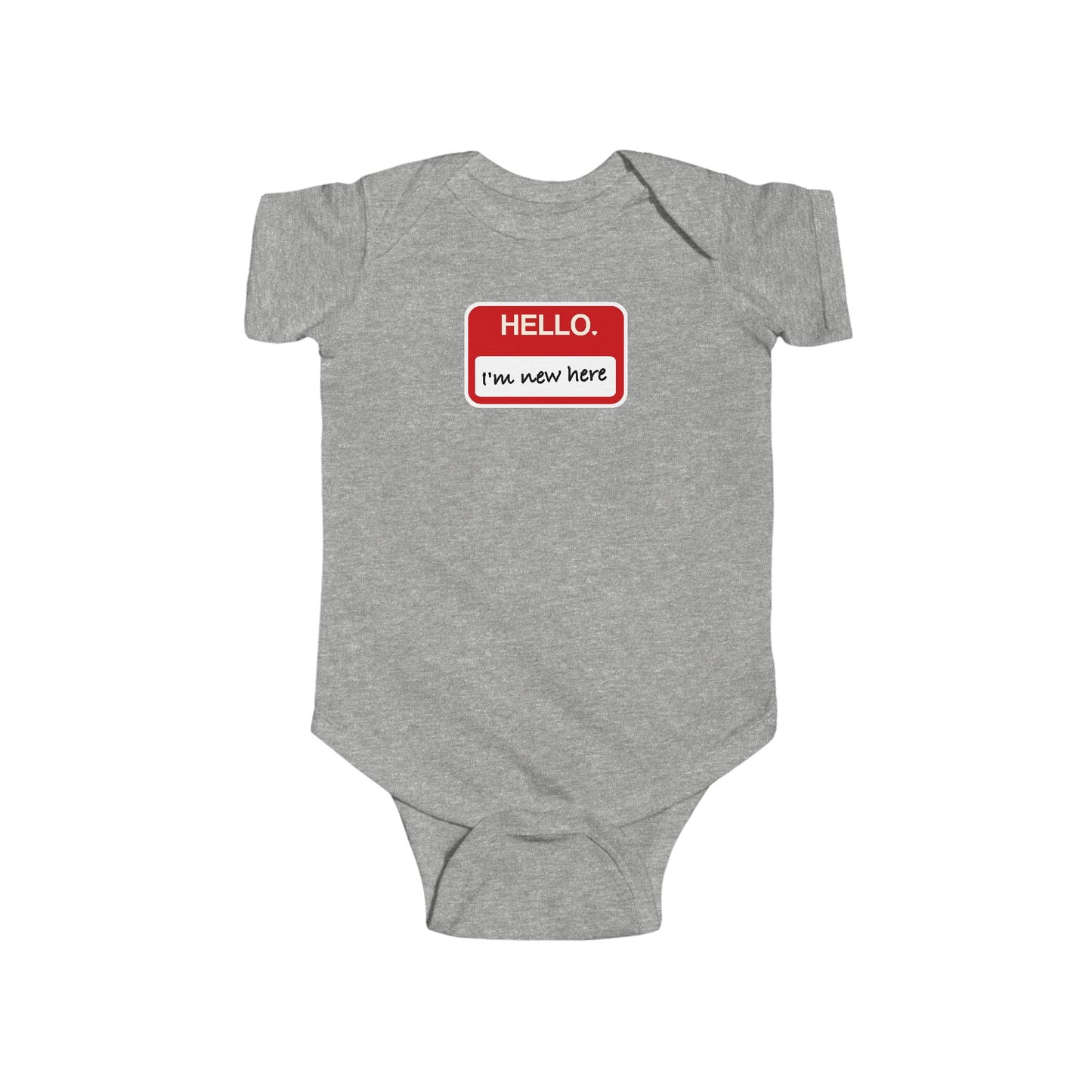 "Hello ❤︎ I'm New Here" Baby Bodysuit - Newborn Welcome Onesie