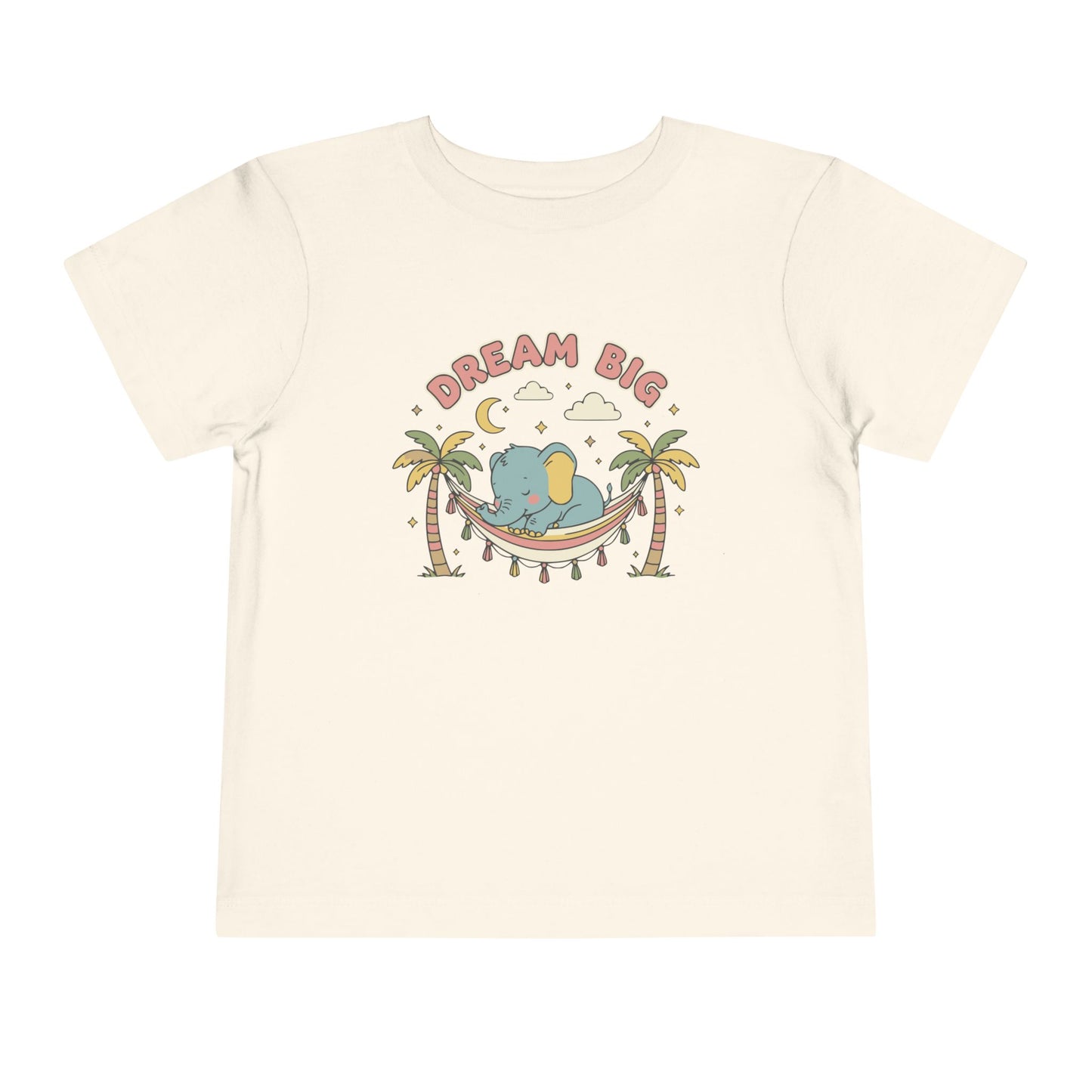 "Dream Big" Toddler Tee — Elephant Hammock Sleeping Graphic