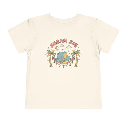 "Dream Big" Toddler Tee — Elephant Hammock Sleeping Graphic